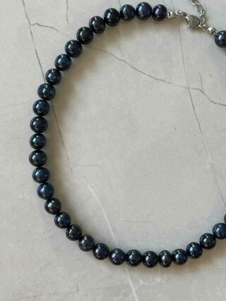 ROUNDED BLACK SILVER PEARL