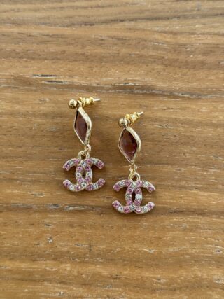 CHANEL PINK BUTTOMS EARRINGS