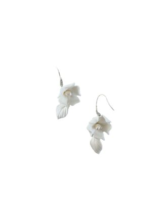 עגילי פרחים לבנים FLOWER 13