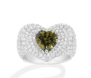 טבעת לב ירוקה GREEN HEART RING