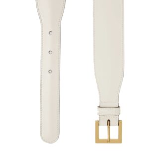 חגורת עור לבנה גוצ׳י Gucci white leather belt