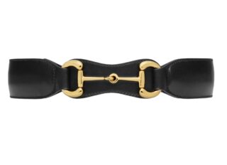 חגורת עור שחורה גוצ׳י Gucci black leather belt