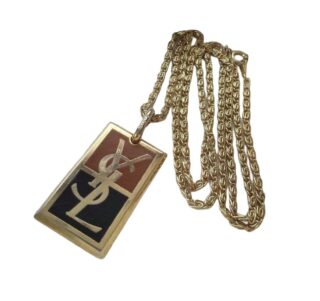 Vintage Yves Saint Laurent Gold 18k palette necklace