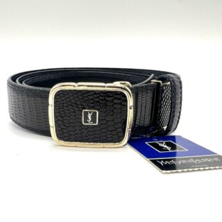 Saint Laurent vintage black croco belt