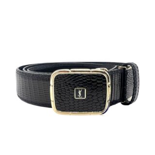 Saint Laurent vintage black croco belt